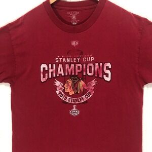 Old Time Hockey Blackhawks Stanley Cup Champions‎ Graphic T-Shirt Size Large